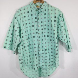 Vtg 80s Shah Safari Button Front Shirt M